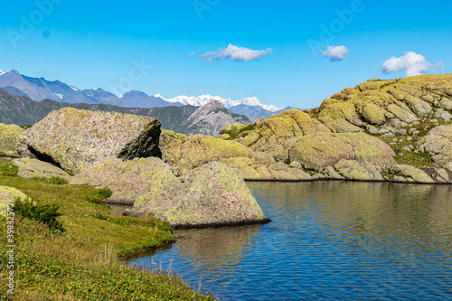lake and rocks in the mountains