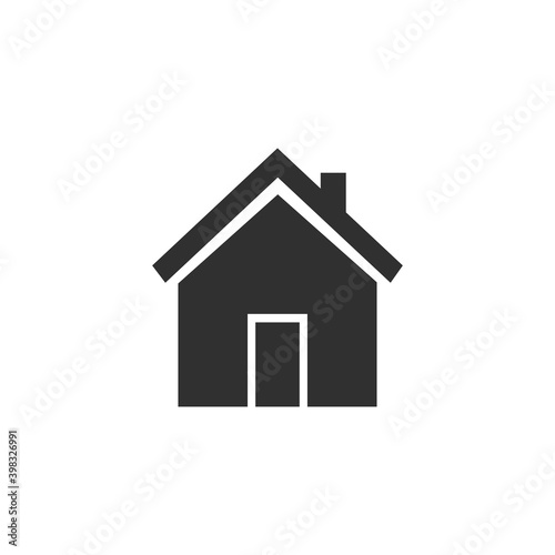 Home icon, house symbol, flat graphic design template, web sign, vector illustration