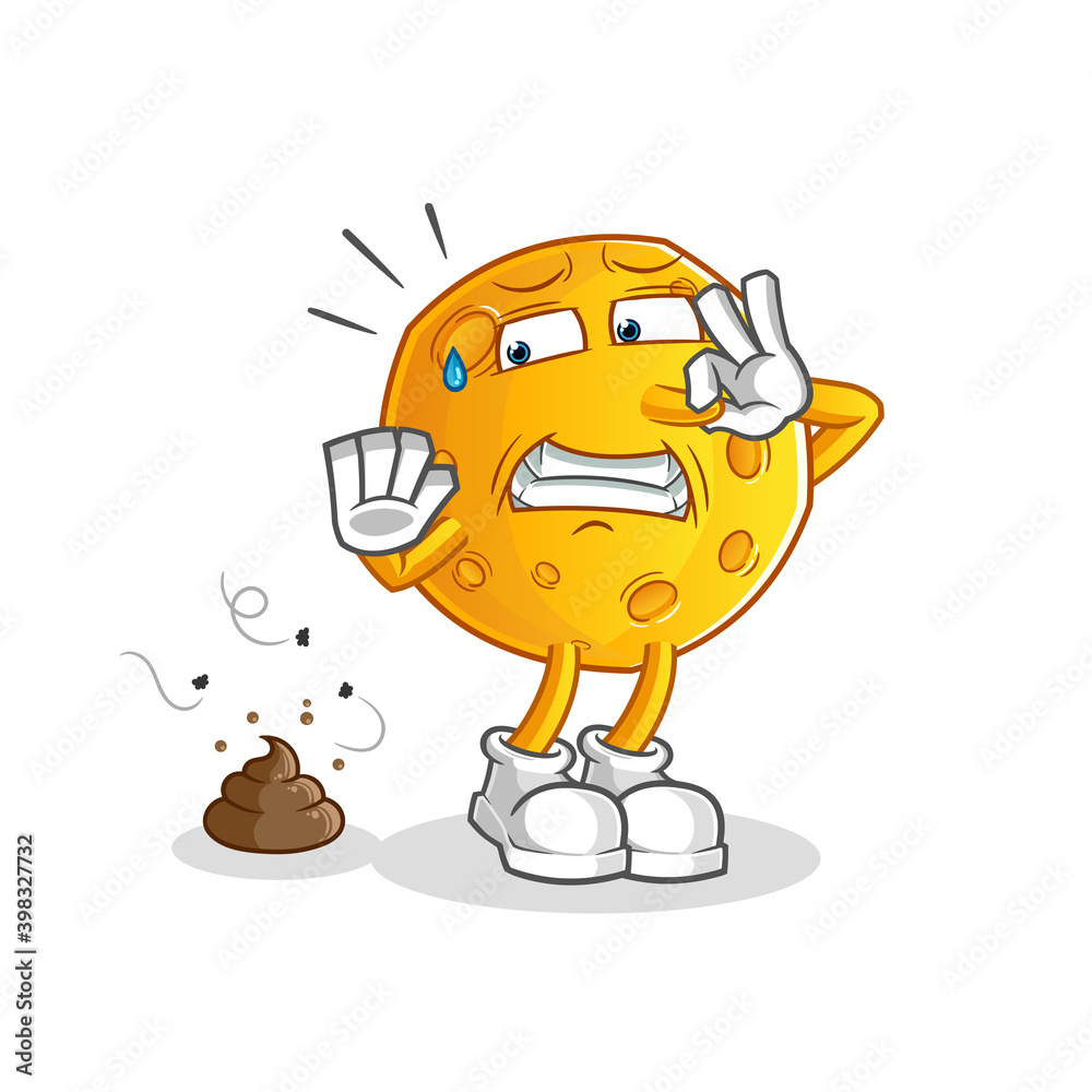 Obraz premium moon with stinky waste illustration. character vector