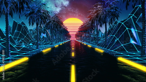Foto 80s retro futuristic sci-fi background