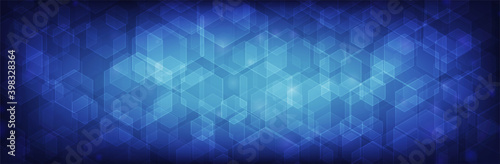 Hexagon blue background. Neutral futuristic vector backdrop