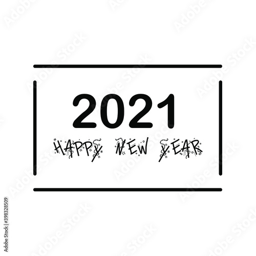 Happy New Year 2021 Text design Vector illustration