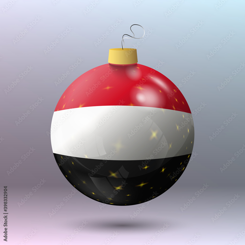 Vector - Merry Christmas ball with Egypt flag Vector - Merry Christmas ball with Egypt flag