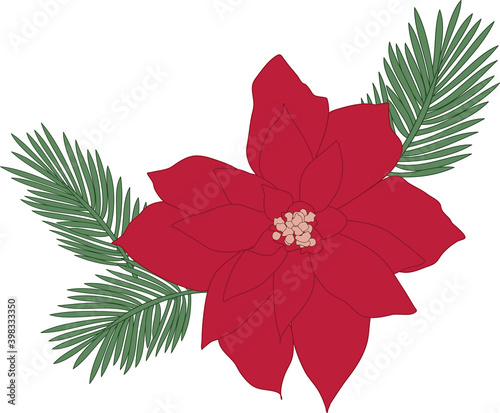 vector image of a Christmas tree flower