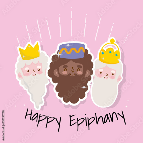Fotótapéta happy epiphany christian festival, three wise kings