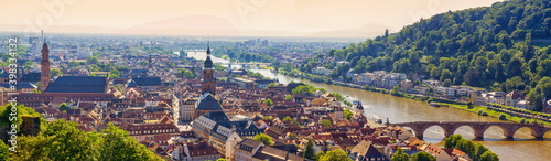 Beautiful panoramic view of medieval town Heidelberg, Germany