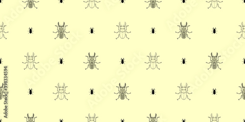 Stag-beetle bugs seamless pattern
