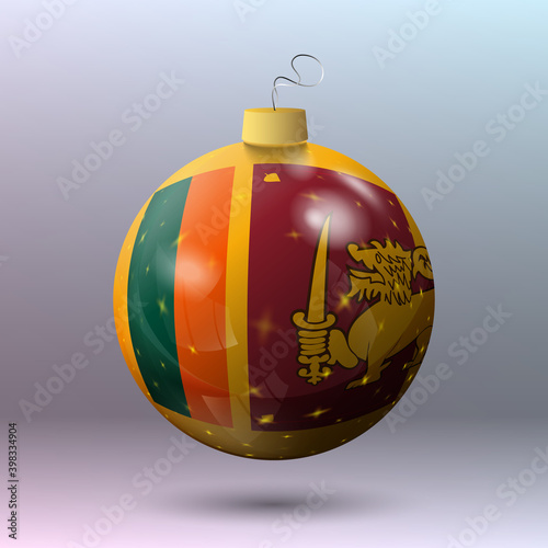 Vector - Merry Christmas ball with Sri Lanka flag photo