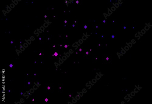 Dark purple vector backdrop with lines  circles  rhombus.