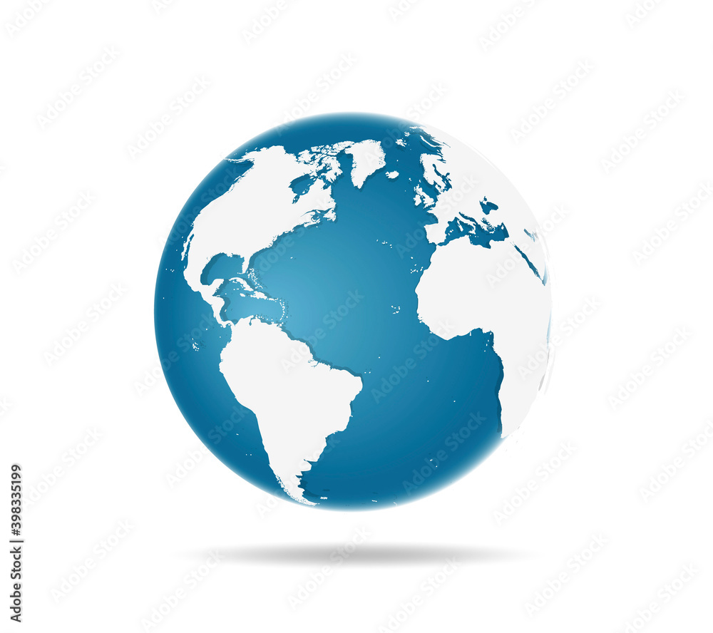 North and South Americas globe icon