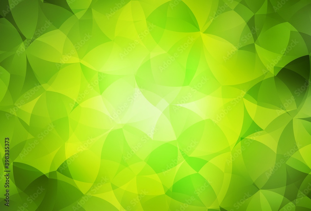 Fototapeta premium Light Green, Yellow vector shining triangular background.