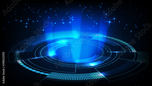 Abstract background of futuristic hud gui battle fight display panel with light