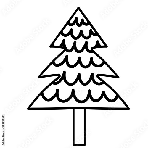 pine tree plant nature line icon style white background