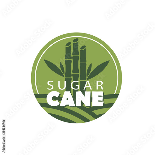 cane sugar production emblem isolated on white background