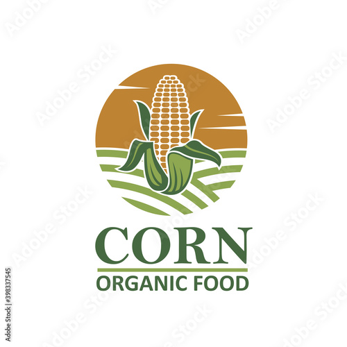 sweet corncob label isolated on white background