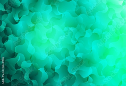 Light Green vector background with bent lines.