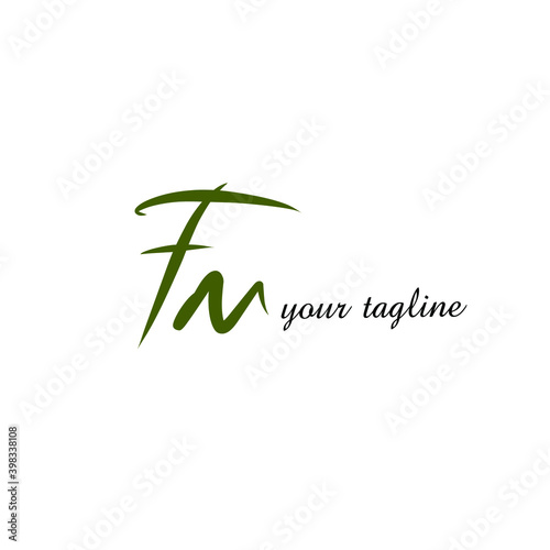 FM initial handwriting monogram logo