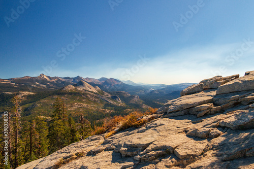 Granite rocks and forest in Yosemite National Park