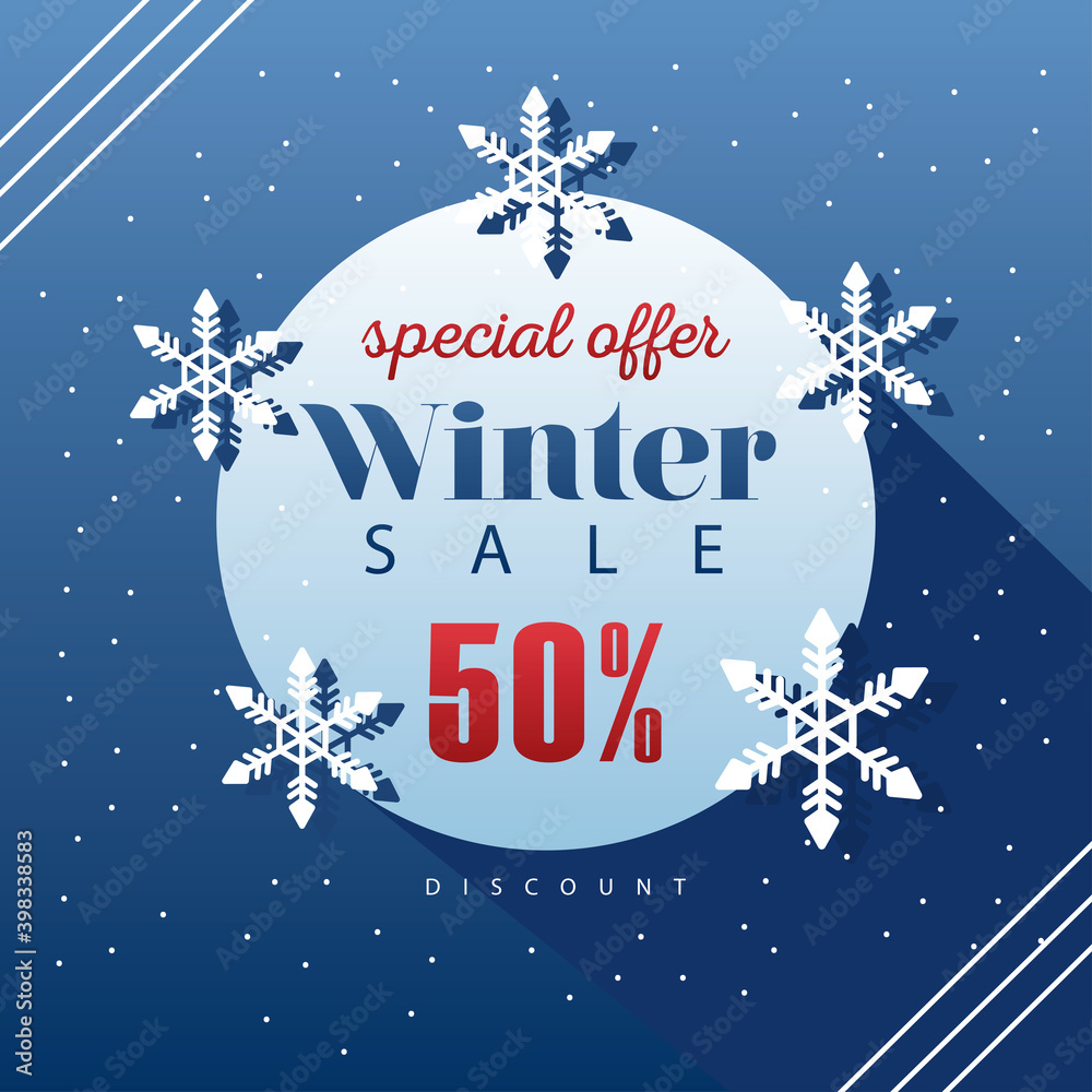 big winter sale poster with lettering in circular frame big winter sale poster with lettering in circular frame