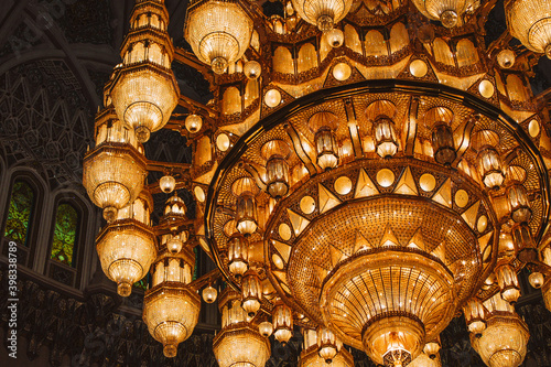 a large chandelier in a building
