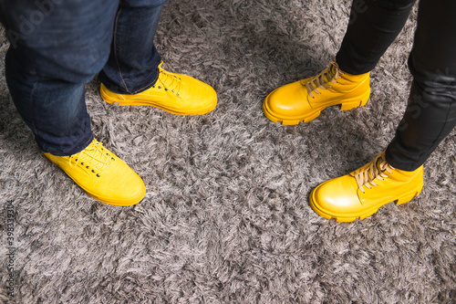 Fotografi Demonstrating trendy colors 2021 - Gray and Yellow