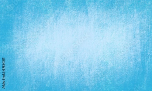 Sfondo azzurro pastello texture canvas pittura. Banner blu spazio vuoto bianco al centro.  photo