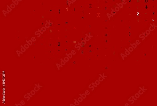 Light Red vector pattern with arithmetic signs.