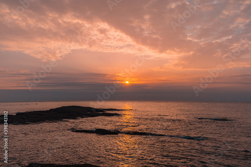 beautiful sunrise over the sea in China