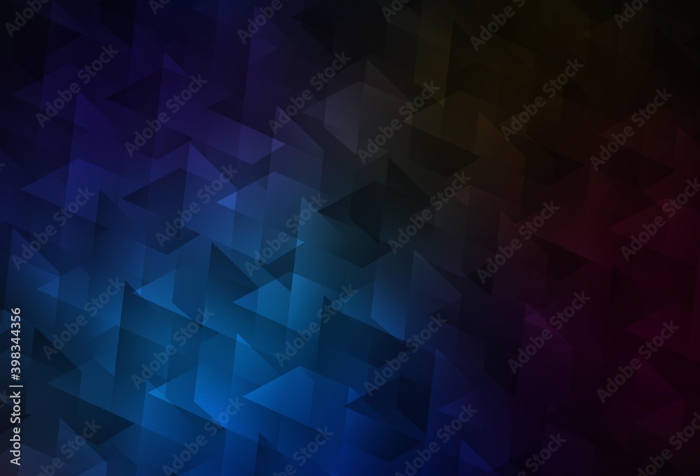 Obraz premium Dark BLUE vector background in polygonal style.