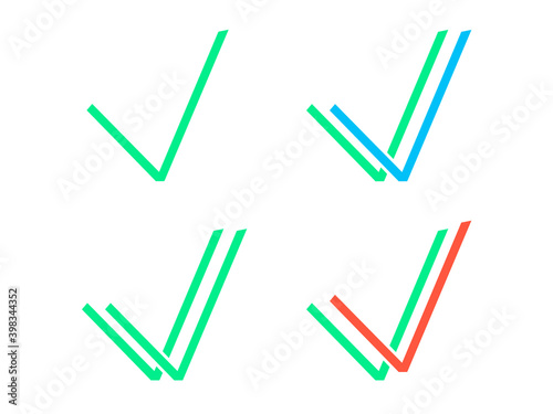 Double check icon set, check mark