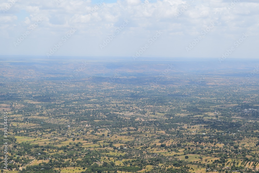 Aerial view of a Rural Scene in rural Kenya