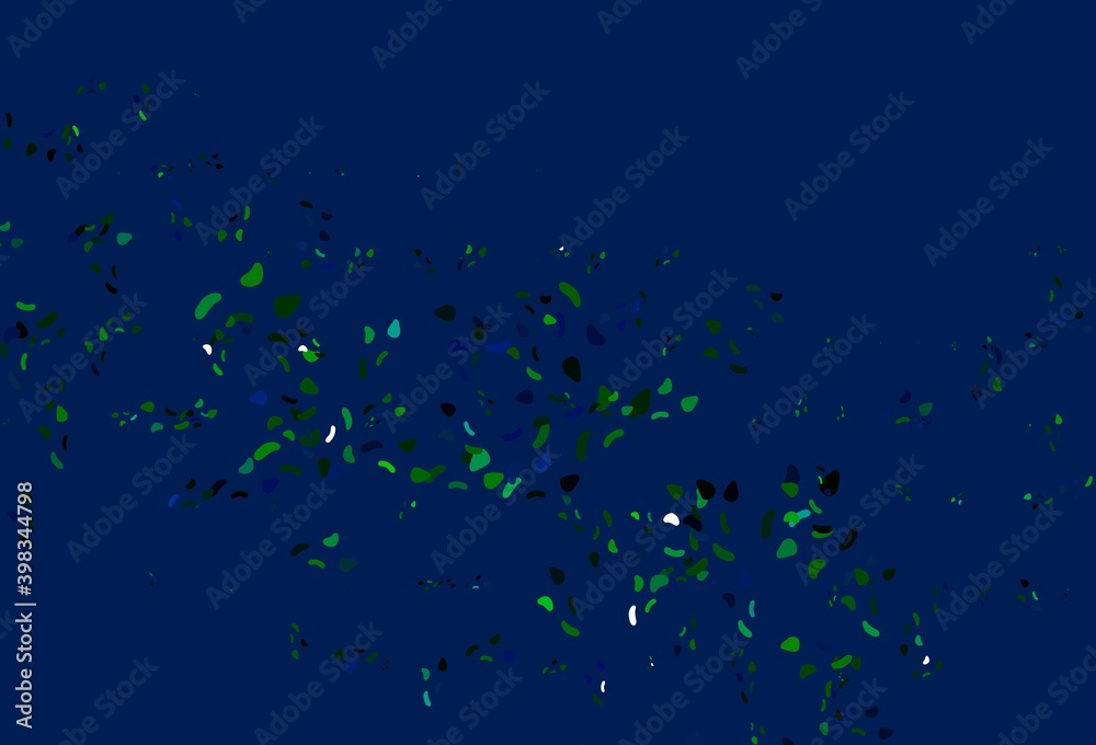 Light Blue, Green vector background with abstract forms.