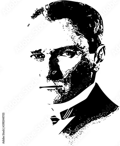 Mustafa Kemal Ataturk illustration. He is the founder of modern Republic of Turkey, Turkiye photo