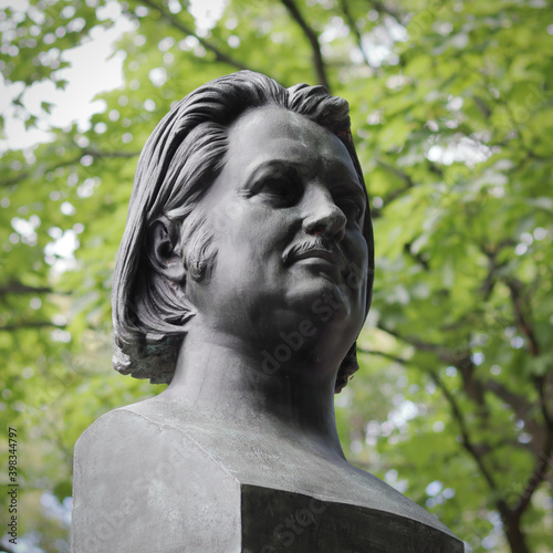 Honoré de Balzac bust at cemetery Pere-Lachaise in Paris photo