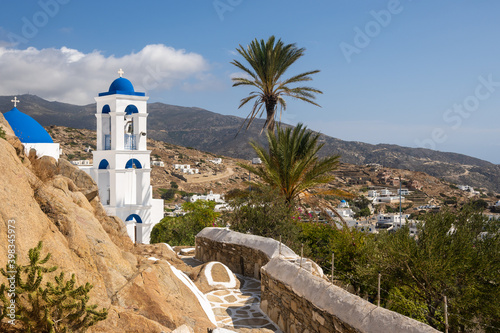 Church of Virgin Mary of the Cliff in Chora town on Ios Island. Cyclades, Greece