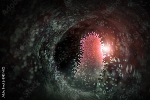 Rabies Virus 3D Illustration