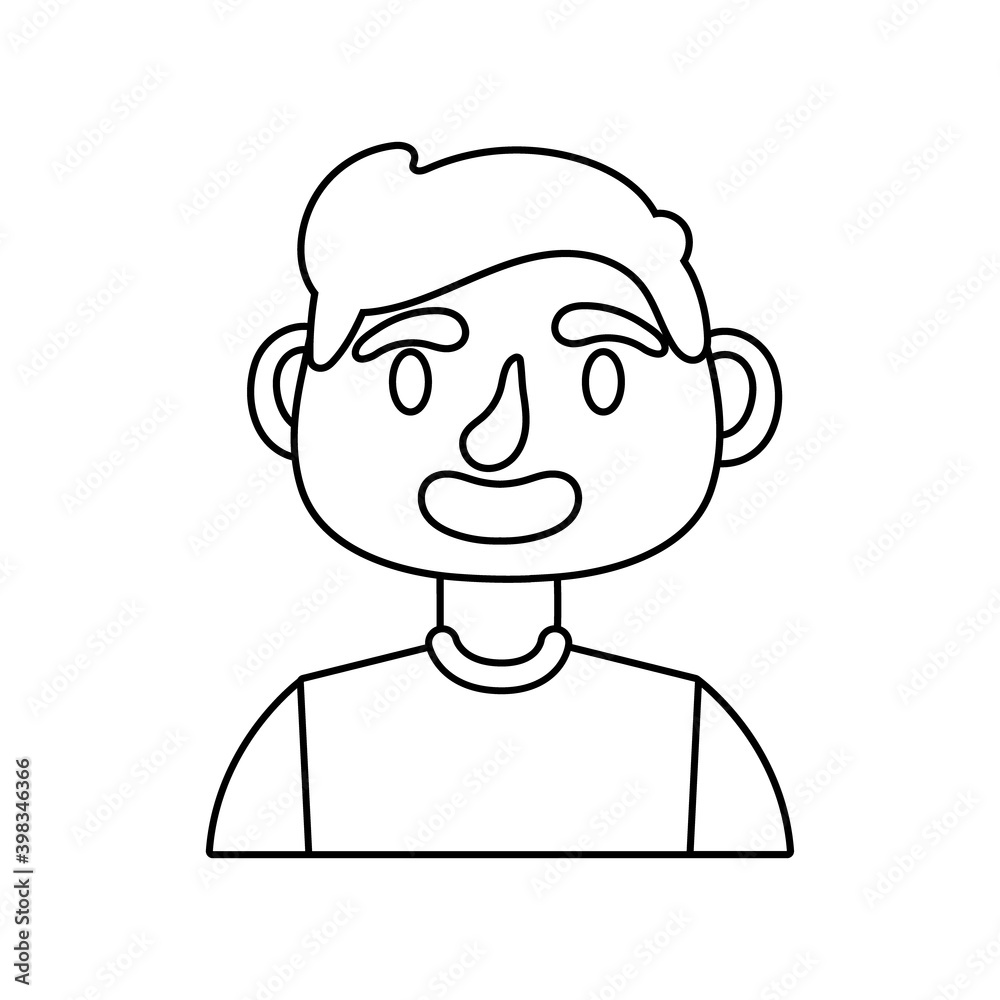 young man avatar character line style icon