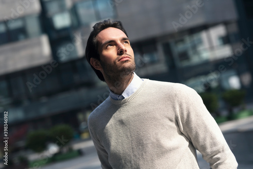 Portrait of single male and looking outdoor © Teodor Lazarev