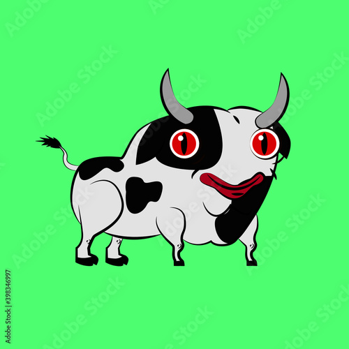 cow laughing out loud, streetwear or t-shirt design