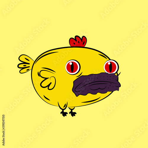 chicken laughing out loud, streetwear or t-shirt design