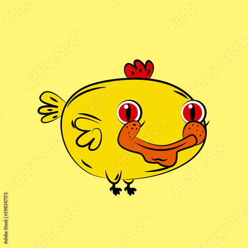 chicken laughing out loud, streetwear or t-shirt design