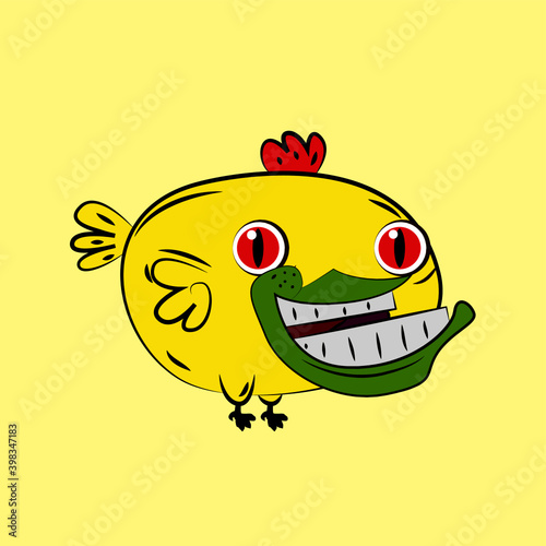 chicken laughing out loud, streetwear or t-shirt design
