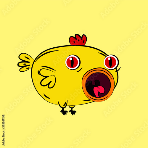 chicken laughing out loud, streetwear or t-shirt design