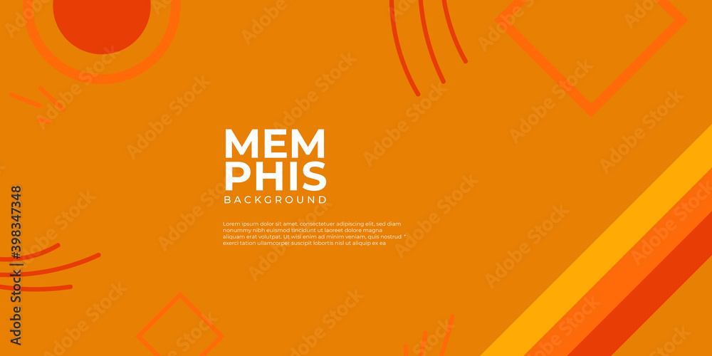 Naklejka premium Modern colored memphis background