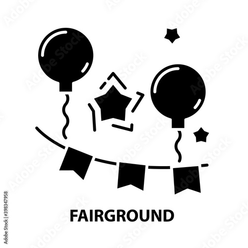 fairground icon, black vector sign with editable strokes, concept illustration