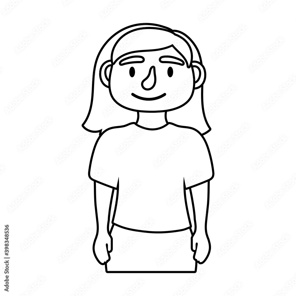 young woman avatar character line style icon young woman avatar character line style icon