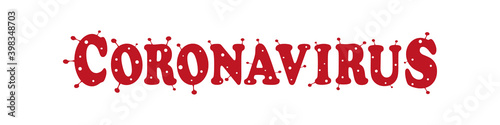 Coronavirus red typographic vector, illusturation.