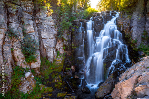 Sunset on Kings Creek Falls  Lassen National Park  California