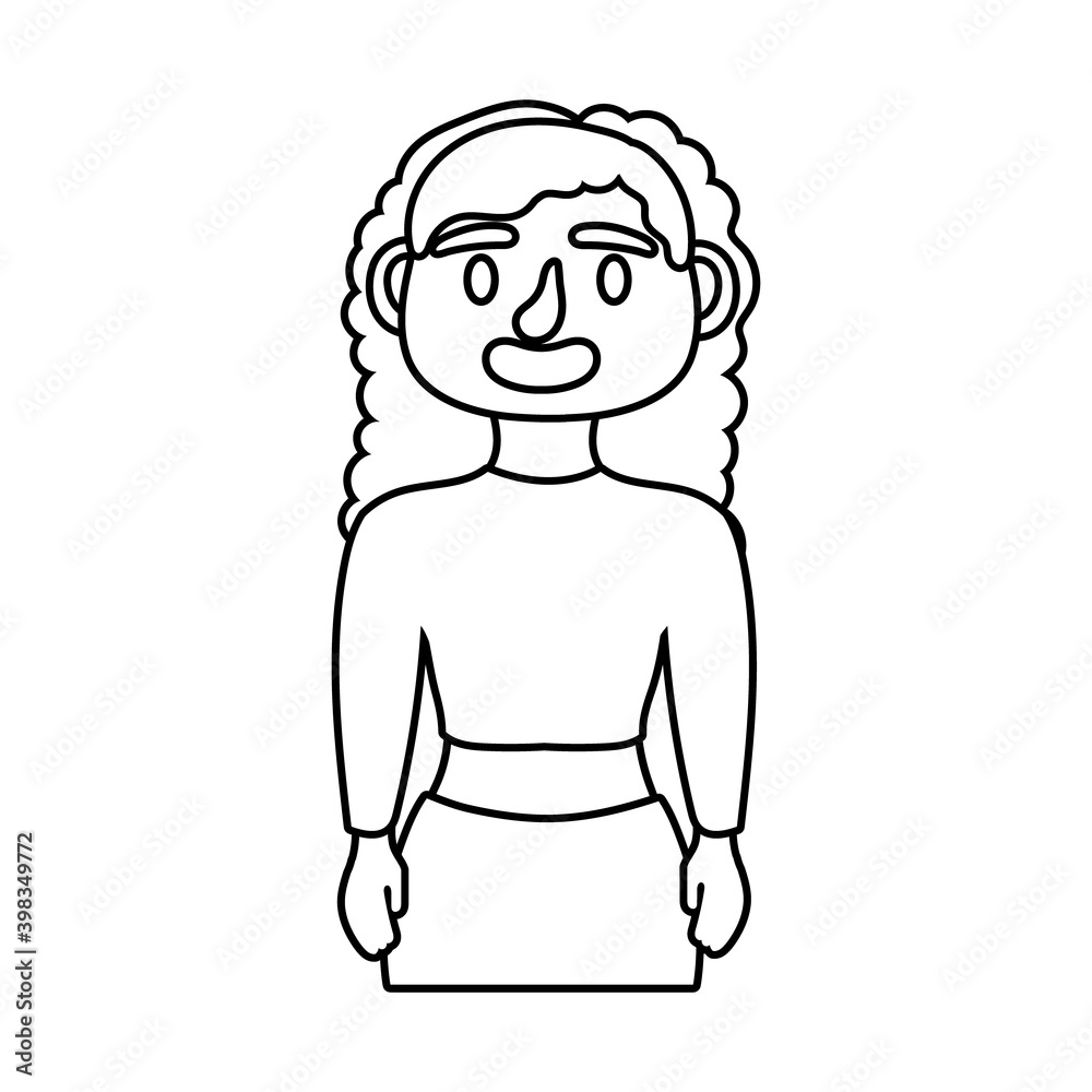 young woman avatar character line style icon young woman avatar character line style icon