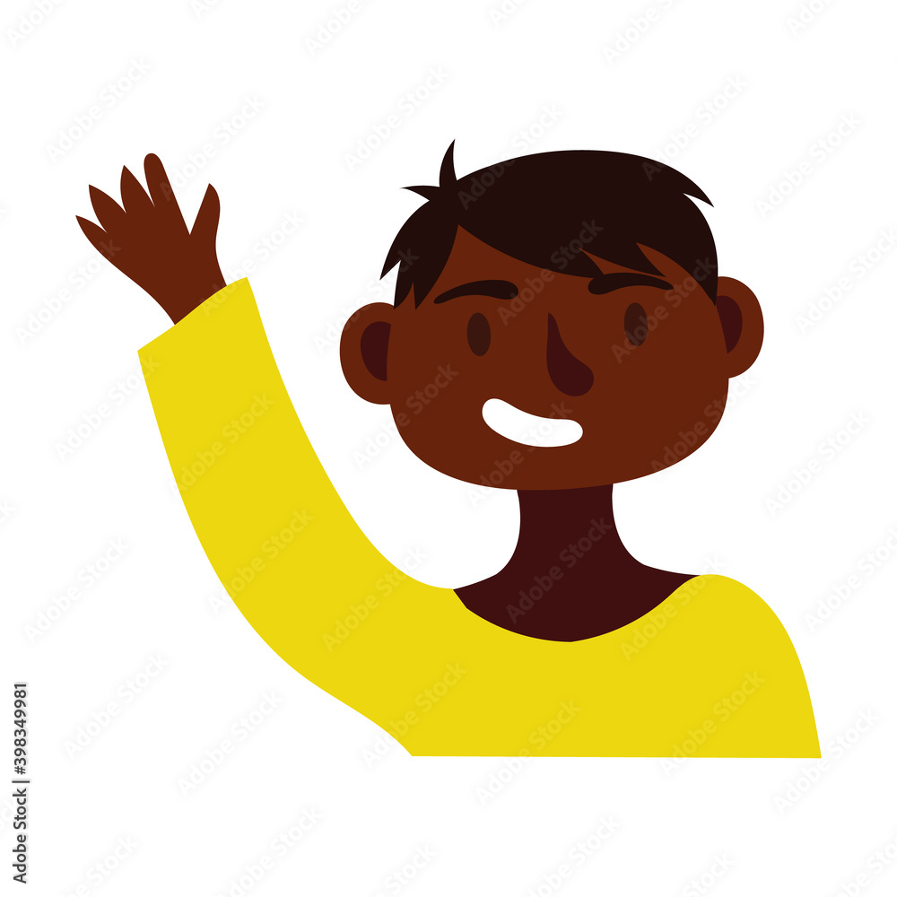 young afro man avatar character icon